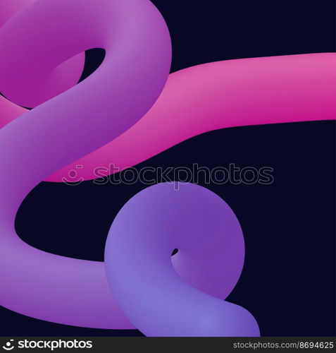 3d abstract colorful twisted liquid shapes. Creative design elements