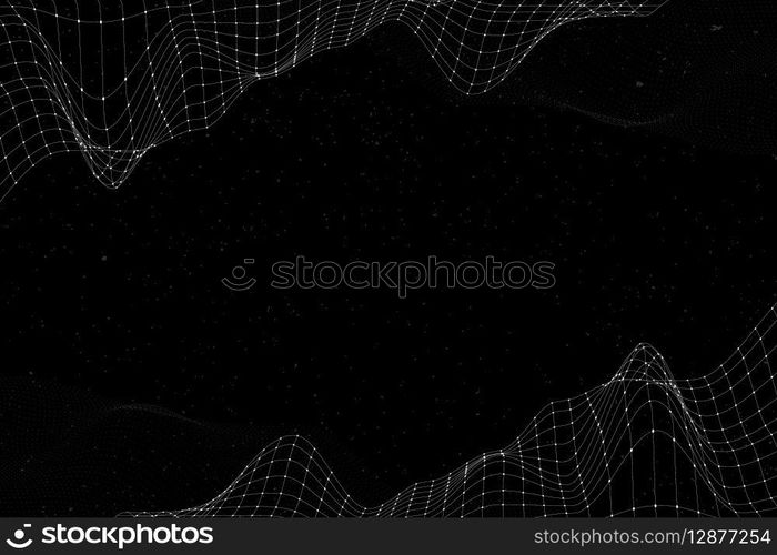 3D abstract wave pattern background vector