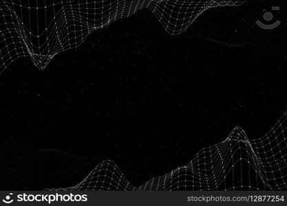 3D abstract wave pattern background vector