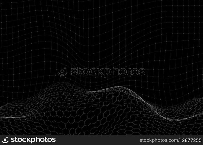 3D abstract wave pattern background vector