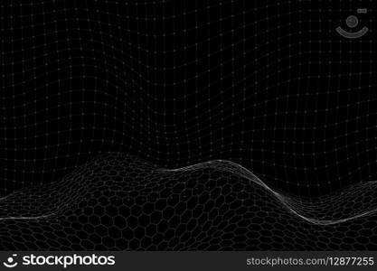3D abstract wave pattern background vector
