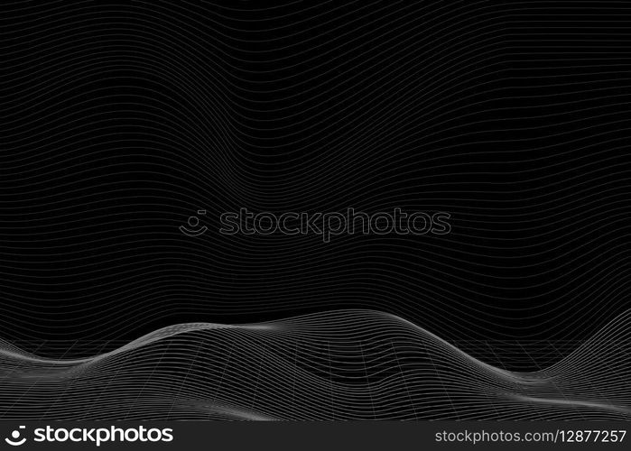 3D abstract wave pattern background vector