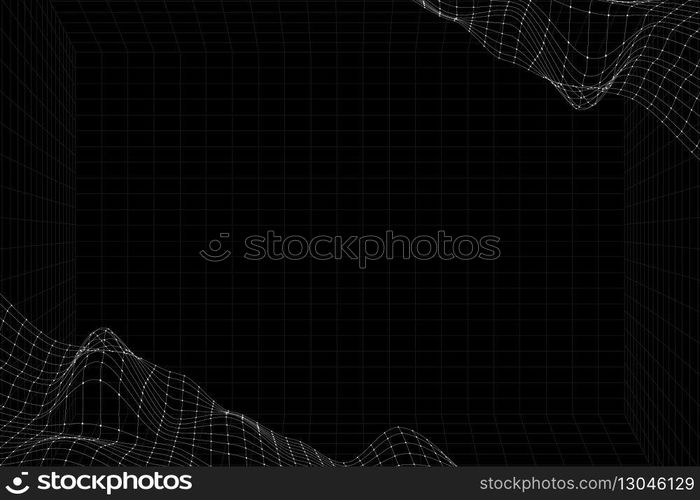 3D abstract wave pattern background vector