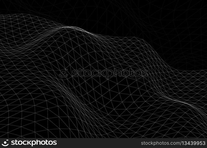 3D abstract wave pattern background vector