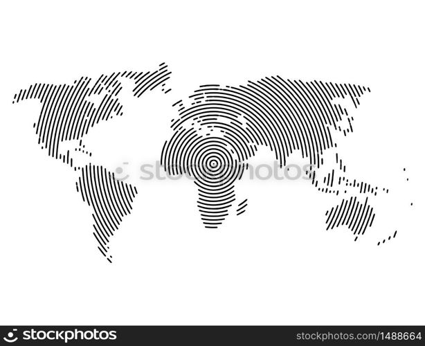 3d abstract world map planet, lines, global radial halftone concept.. 3d abstract world map planet, lines, global radial halftone concept