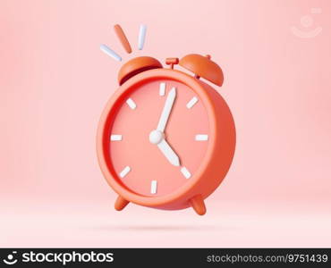 3d alarm clock. watch icon minimal design concept of sleeping timer. 3d rendering Vector illustration. 3d alarm clock