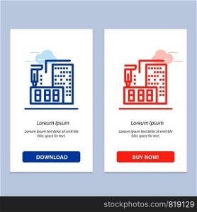3d, Architecture, Construction, Fabrication, Home Blue and Red Download and Buy Now web Widget Card Template