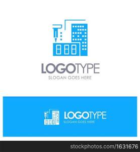 3d, Architecture, Construction, Fabrication, Home Blue Solid Logo with place for tagline