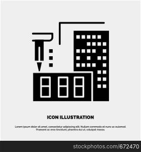 3d, Architecture, Construction, Fabrication, Home solid Glyph Icon vector