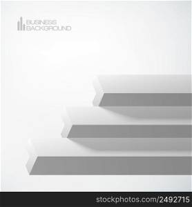 3D arrows staircase business object with grey shapes on top of each other on the background of the same color vector illustration. 3D Arrows Staircase Business Object