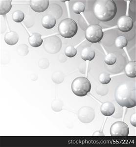 3d atomic structure molecule model grey background wallpaper vector illustration