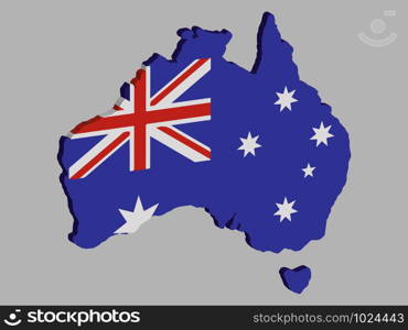 3D Australia flag map Vector illustration eps 10. 3D Australia flag map Vector illustration