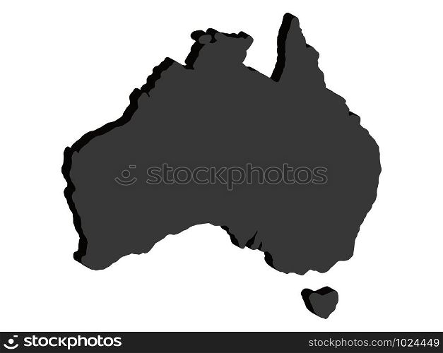 3D Australia map Vector illustration eps 10. 3D Australia map Vector illustration