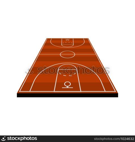3d basketball field diagram in flat style, vector. 3d basketball field diagram in flat style