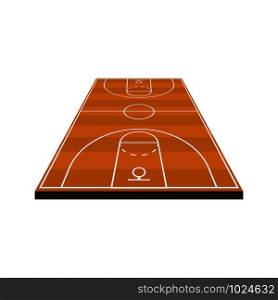 3d basketball field diagram in flat style, vector. 3d basketball field diagram in flat style