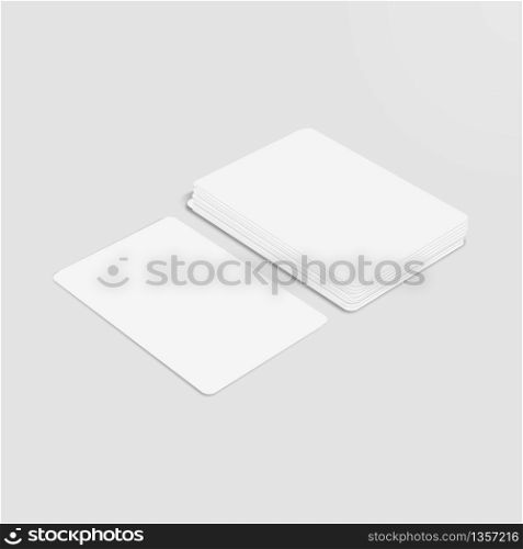 3d Blank business cards mockup. Vector illustration.