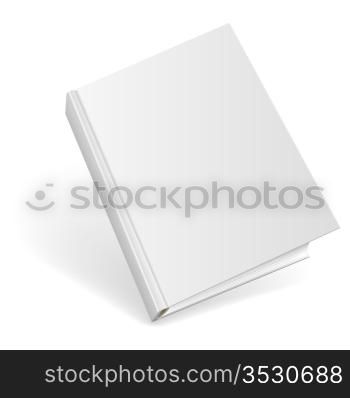 3D blank hardcover book isolated on white background.