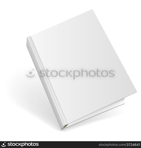 3D blank hardcover book isolated on white background.