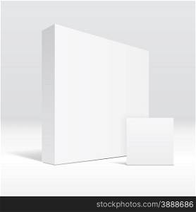 3D blank white packaging box and envelope