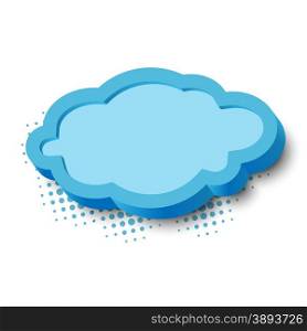 3d blue cloud frame with border and shadow