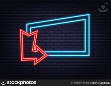 3d blue neon arrow on dark backdrop. Vector white light. Graphic color background. Vector illustration. 3d blue neon arrow on dark backdrop. Vector white light. Graphic color background. Vector illustration.