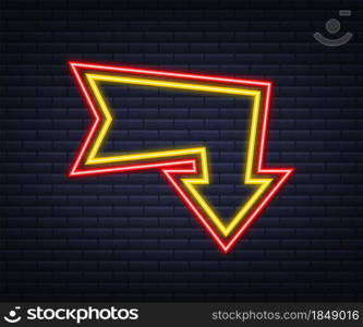 3d blue neon arrow on dark backdrop. Vector white light. Graphic color background. Vector illustration. 3d blue neon arrow on dark backdrop. Vector white light. Graphic color background. Vector illustration.