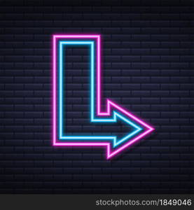 3d blue neon arrow on dark backdrop. Vector white light. Graphic color background. Vector illustration. 3d blue neon arrow on dark backdrop. Vector white light. Graphic color background. Vector illustration.