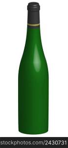 3d bottle of wine, realistic corked wine bottle, vector template