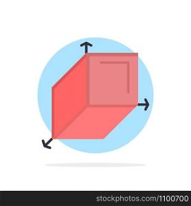 3d, Box, Cuboid, Design Abstract Circle Background Flat color Icon