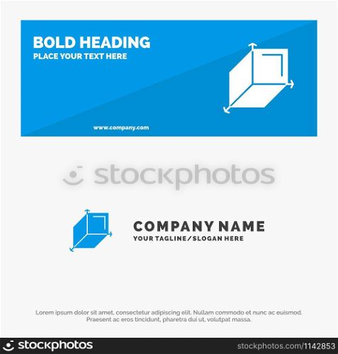 3d, Box, Cuboid, Design SOlid Icon Website Banner and Business Logo Template