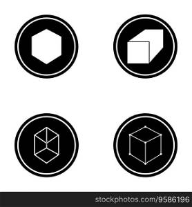 3D box icon vector template illustration logo design