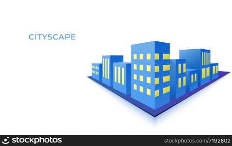 3d building cityscape background. modern architecture urban landscape. vector illustration