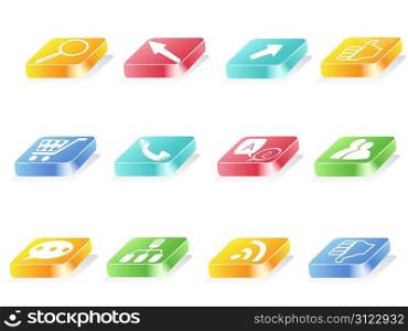 3d button icons for web design