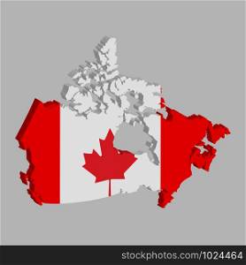 3D Canada map flag Vector illustration eps10 .. 3D Canada map flag Vector illustration eps10