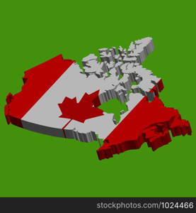 3D Canada map flag Vector illustration eps10 .. 3D Canada map flag Vector illustration eps10