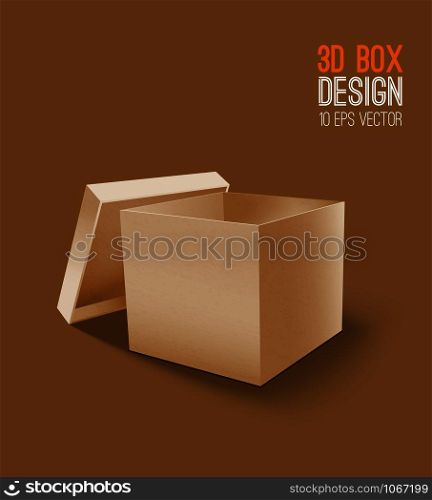 3D Cardboard box icon.