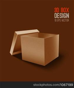 3D Cardboard box icon.