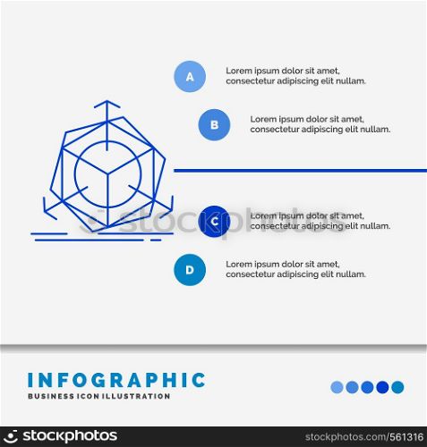 3d, change, correction, modification, object Infographics Template for Website and Presentation. Line Blue icon infographic style vector illustration. Vector EPS10 Abstract Template background