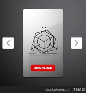 3d, change, correction, modification, object Line Icon in Carousal Pagination Slider Design & Red Download Button. Vector EPS10 Abstract Template background