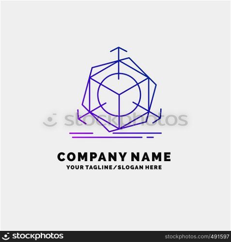 3d, change, correction, modification, object Purple Business Logo Template. Place for Tagline. Vector EPS10 Abstract Template background
