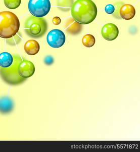 3d chemical physical colored atomic structure molecule model background wallpaper vector illustration