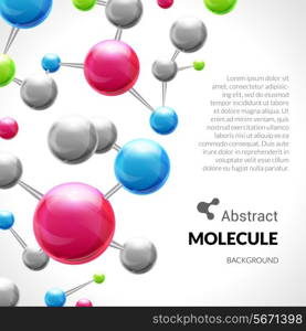 3d chemical science atomic structure molecule model background vector illustration