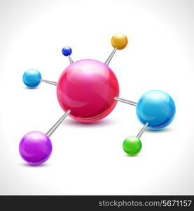 3d chemical science molecule model concept isolated on white background vector illustration