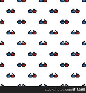 3D cinema glasses pattern seamless repeat in cartoon style vector illustration. 3D cinema glasses pattern
