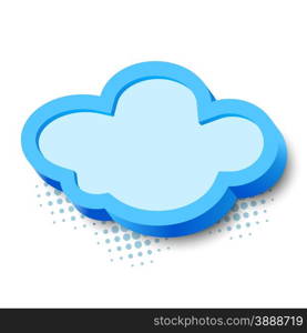 3d cloud frame with border and halftone dots