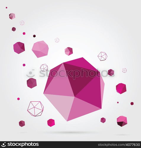 3D concept illustration. Abstract geometric background. Vector illustration.