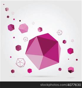 3D concept illustration. Abstract geometric background. Vector illustration.