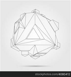 3D concept illustration. Vector Abstract geometric background.