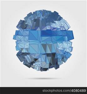 3D concept illustration. Vector Abstract geometric background.