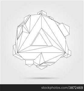 3D concept illustration. Vector Abstract geometric background.. Vector 3D concept illustration.